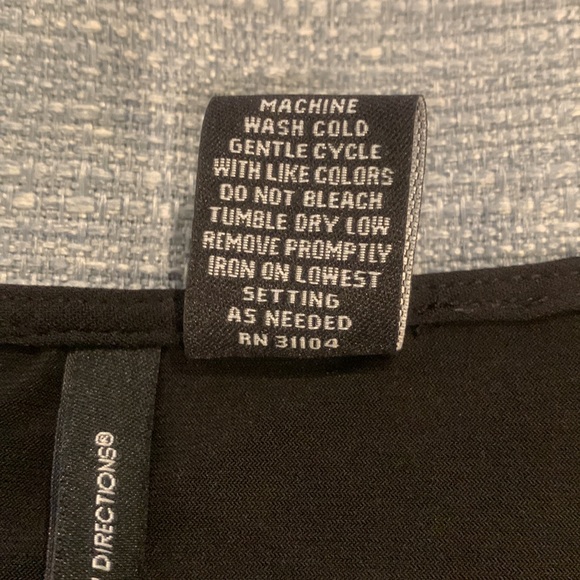 New Directions Black Sz S Top w/3/4 sleeves - Picture 6 of 6